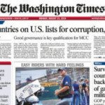 Washington times large front page.